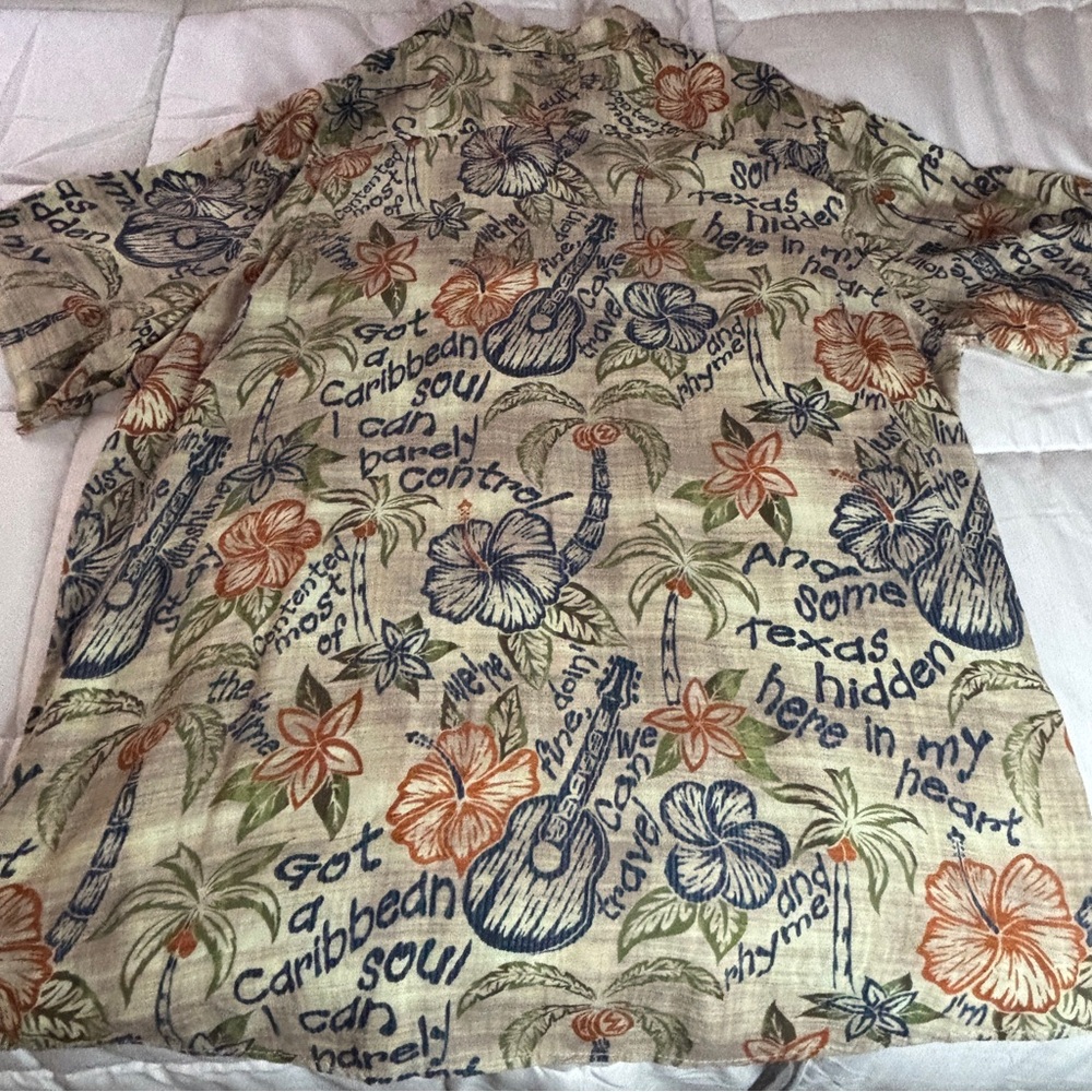 Margaritaville Beige Floral Print Shirt - Picture 5 of 5